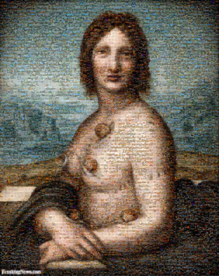 Pierced Gioconda by Leonardo Da Vinci 108115 Mosaic