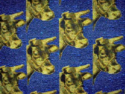 Cow Wallpaper Blue SM Mosaic